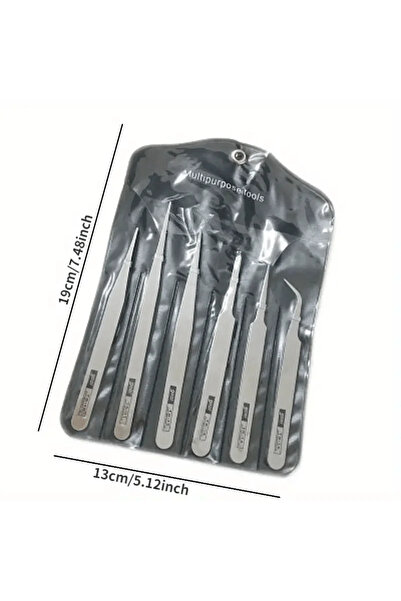 Choice 1Set 6-piece stainless steel tweezers Ts-15 succulent plant DIY elbow tweezers gooi tweezers set