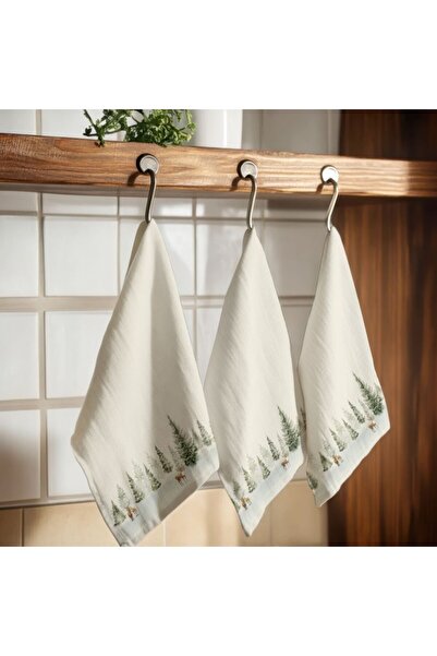 Lenjerii Deosebite Prosop de bucatarie Craciun cu brazi, 40x65cm, bumbac 100%, Pine