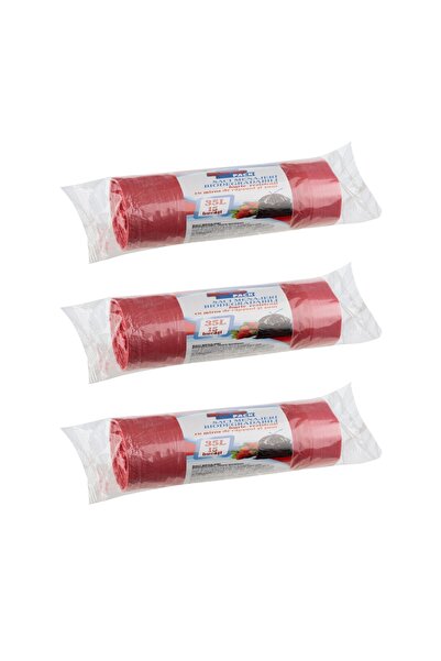 Merve Pack Set 3 Saci menajeri cu snur si miros de căpșuni 35L - 15buc/rola