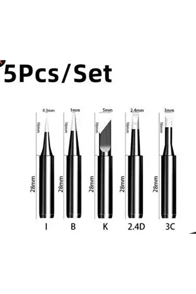 Choice Black 5pcs 5pcs 900M Soldering Iron Tips Set, Copper Core Electric Sol...