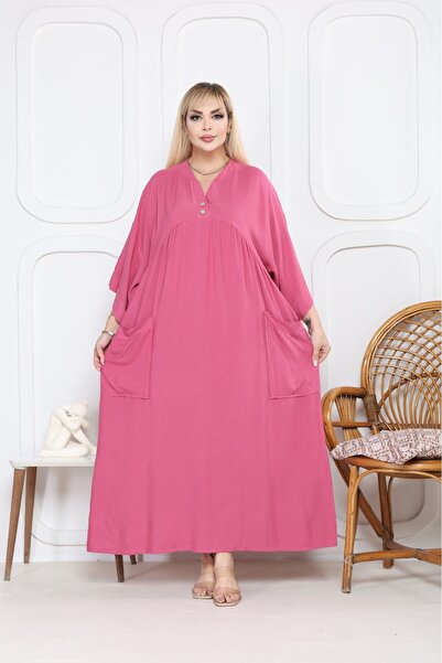 mervemoda Women's large size woven dress