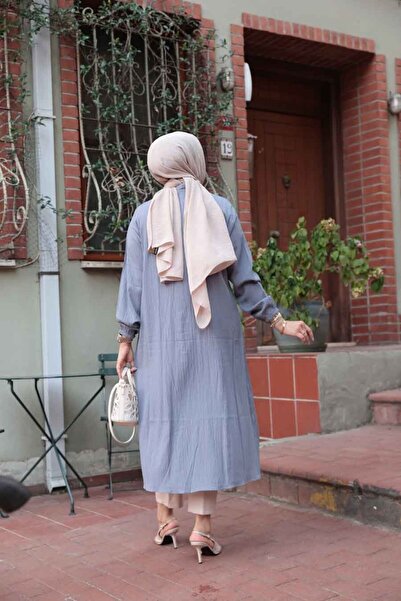 N.S NEVA STYLE Buttoned Smoked Hijab Tunic 70551Fu