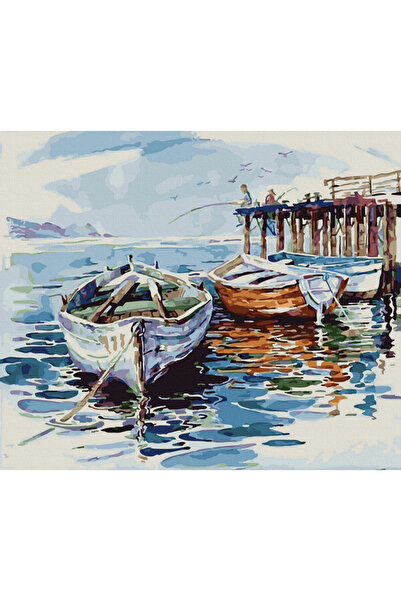 Krista Tablou canvas B30-31557 Goblen Diamante rotunde, 50 x 40 cm, Bărci pe ...