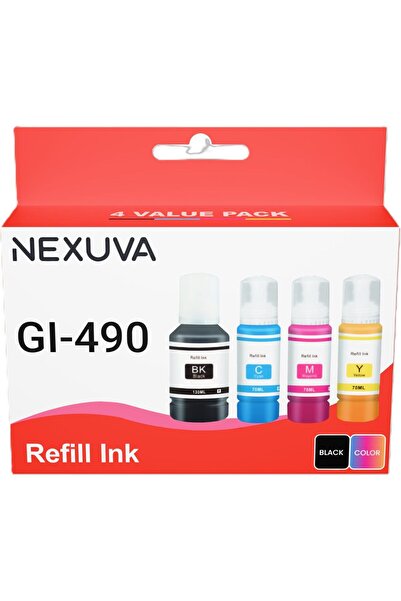 Generic GI-490 Compatible Ink Pack for Canon PIXMA G1000–G3500 (4 Colors, Nexuva)