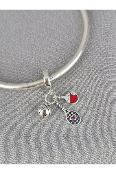 My Story Tenis Aşkı Sallantılı Gümüş Charm