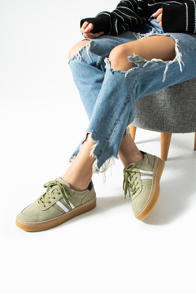 Getcho Γυναικεία αθλητικά παπούτσια από γνήσιο δέρμα σουέτ Moneas