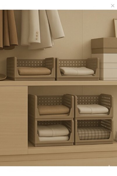 Genel Markalar 3'lü kahverengi Modüler Raf Seti – Kayar Mekanizmalı Dolap İçi...