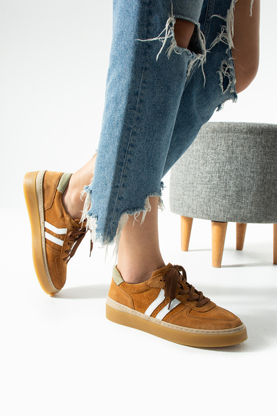 Getcho Γυναικεία αθλητικά παπούτσια από γνήσιο δέρμα σουέτ Moneas