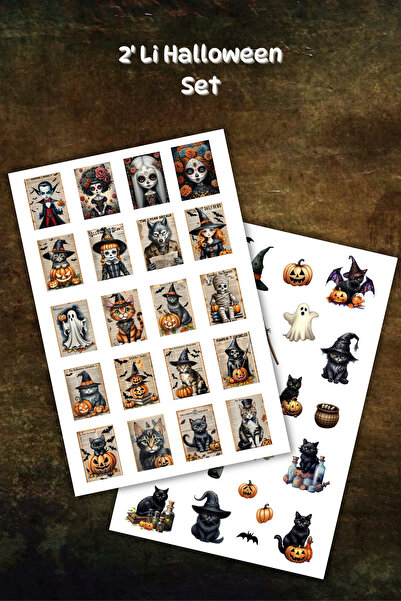 birikiyedi 2 Sayfa Cadılar Bayramı Halloween Sticker - Ajanda Laptop Telefon ...