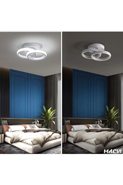 MACVI Lampă de tavan LED ®, 22W, 6500K rece, acril alb, 1900lm, IP20, modernă, 24×20×10cm