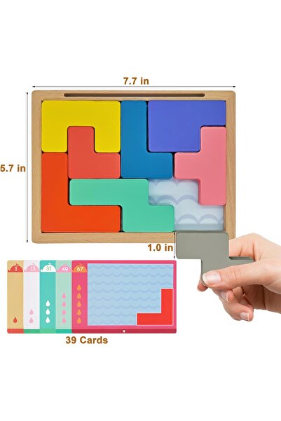lil munchkins 8 Wooden Tiles Matching Advanced Tetris