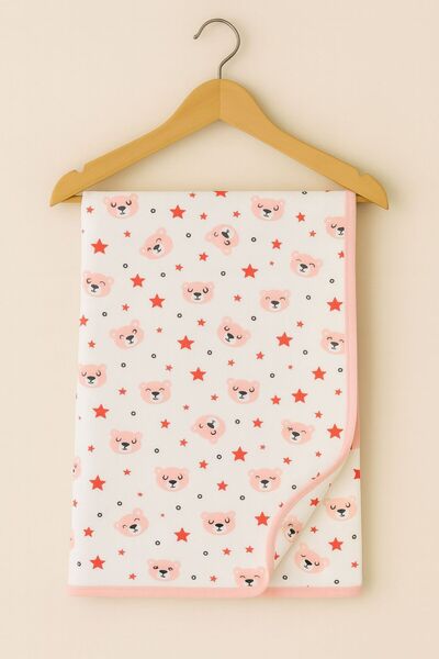 EFU BABY 100X100 Star Patterned 100% Cotton Baby Cover & Blanket