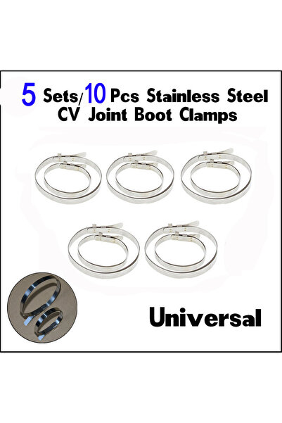 Choice 10PCS CV Boot Clips Kit Adjustable Stainless Steel Axle Coupling Shaft Guide Clamp CV Guide Clamp...