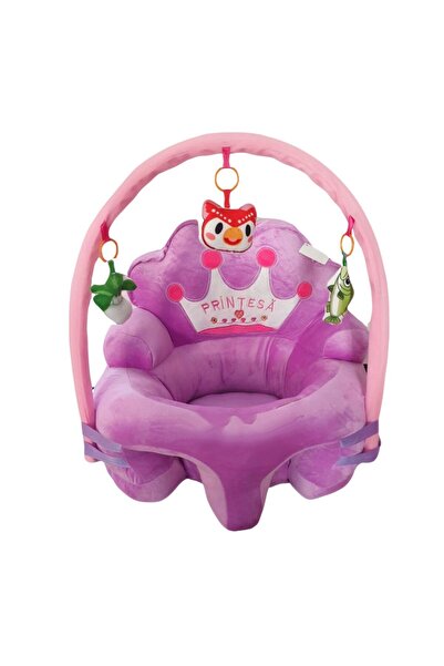 Krista Fotoliu pentru bebeluși cu spătar și arc - Princess mov, pluș