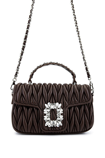 Tamer Tanca Women's Faux Leather Brown Shoulder Bag