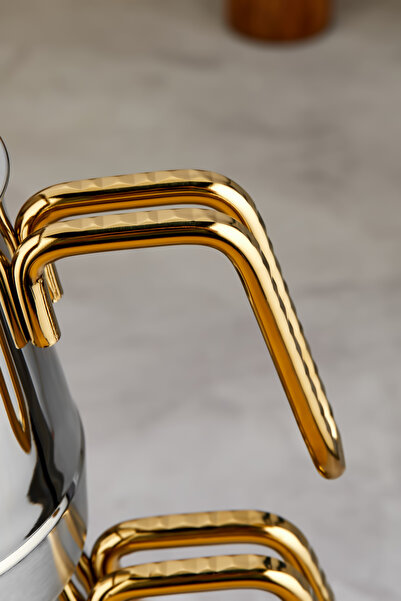 Cooker Bomonti 18/10 Stainless Steel Family Size Teapot 1.3 L Teapot 2.25 L Lower Chamber