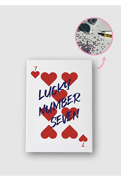 Piece Of Date Lucky Number Seven - Diamond Painting, Elmaslı Goblen, Mozaik Tablo - Tuval Pres 18x24