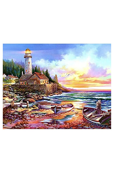 Krista Tablou pe pânză B24-31501 Goblin Rotunde Diamante, 50 x 40 cm, Far și ...