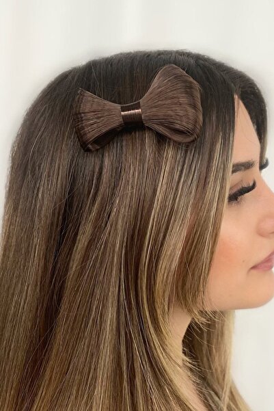 Stone Family مشبك شعر على شكل فيونكة بتأثير الشعر الطبيعي (بني)