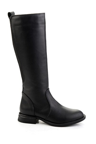 Bambi Siyah Hakiki Deri Kadın Çizme K03724260803