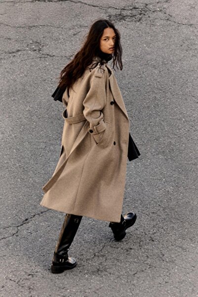 Pull & Bear Kumaş trençkot