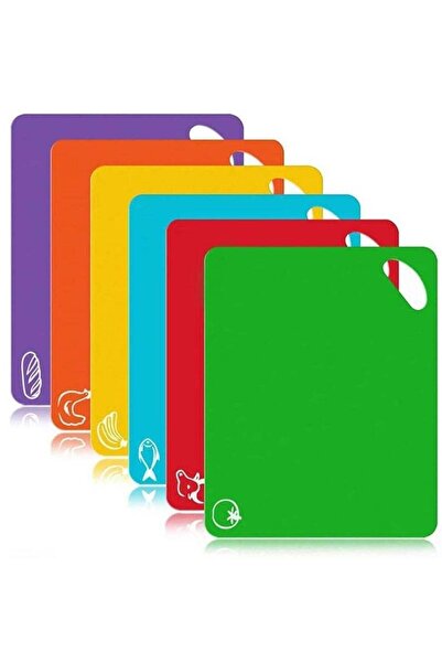 Zimtal 6-Piece BPA-Free Cutting Board Set (Color-Coded, Non-Slip, Dishwasher Safe)