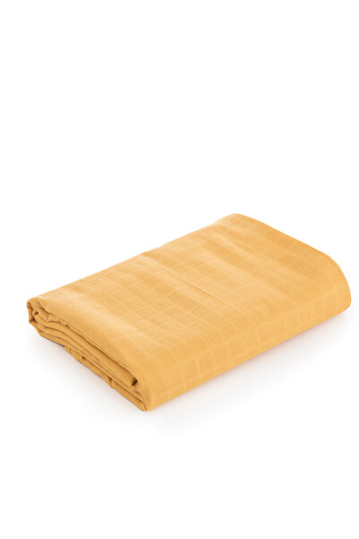 Caline Baby غطاء من قماش الموسلين بنمط عادي - خردل 90x75 سم