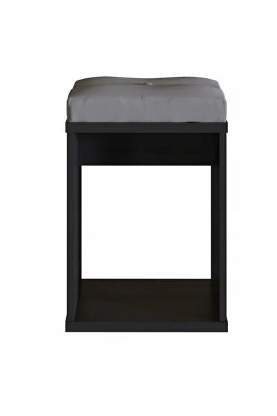 SERSIMO Dressing table stool with comfortable seat, 30x30x42 cm, black