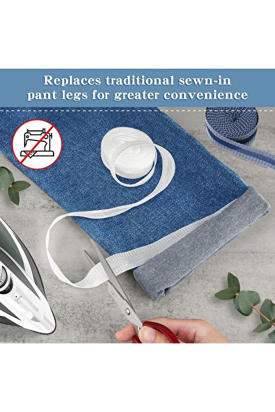 LUXER Iron-on Tape for Making Hems Without Cutting or Sewing, White, Length 5 m,