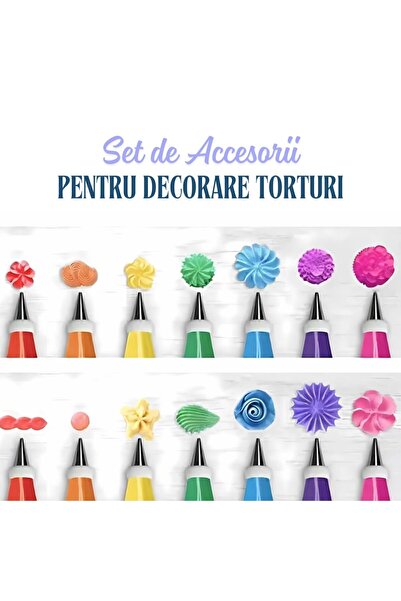 MACVI ® 46-Piece Pastry Set, rotating tray, 24 stainless nozzles, non-toxic silicone & plastic