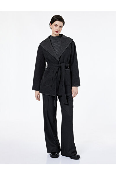Koton Μακρυμάνικο παλτό με λεπτομέρεια ραφής και τσέπες με ζώνη
