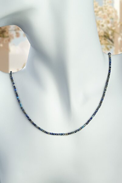 Uçar Doğaltaş Lapis Lazuli Doğal Taş Faset Küp Kesim 2,5mm Kolye