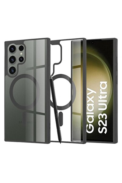 Stef's Cat Θήκη MagSafe για Samsung Galaxy S23 Ultra S918, Pro, Μαύρη