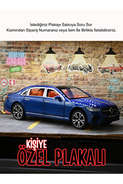 bebeym Mercedes C200 Metal Oyuncak Araba - Kişiye Özel Hediye Plakalı Mercedes Benz 1:24 Mavi