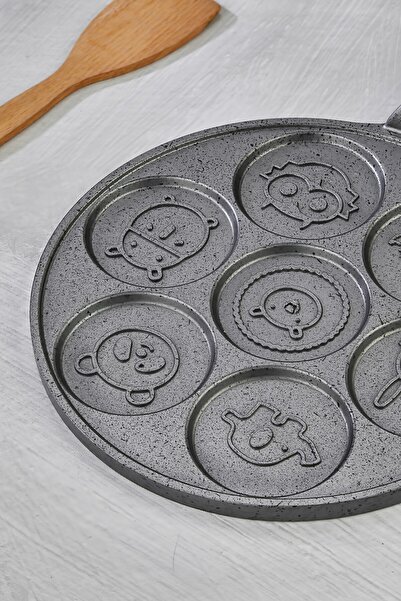 Cooker 28 Cm Döküm Granit Kaplama Emoji Pankek Tavası Pancake