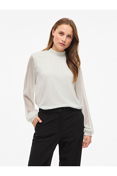 VILA Oberteil mit langen Ärmeln VIFALIA Stehkragen