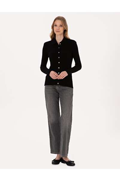 Pierre Cardin Siyah Slim Fit Triko Hırka 50316338-VR046