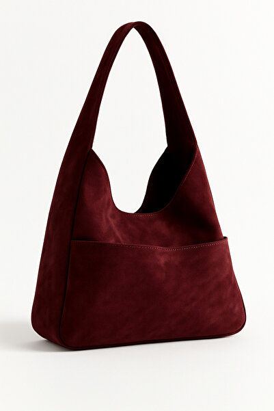 KISCHE Women's Shoulder Bag Hobo Pinterest Casual Suede Burgundy Lining Bag