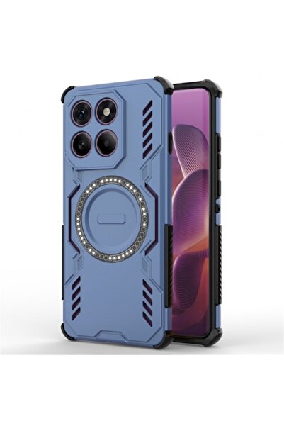 Stef's Cat Husă MagSafe pentru Motorola Edge 60 Pro, ArmorMag, albastră