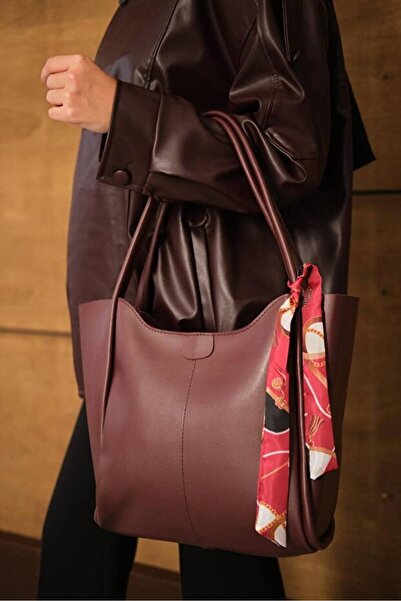 Rivina Women's Large Size Handbag and Shoulder Tote Bag with Scarf