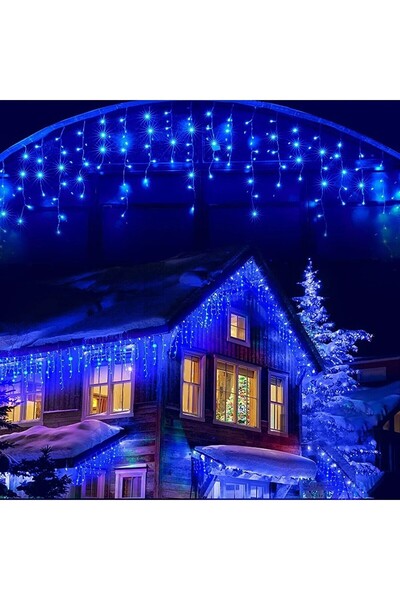 Promagg Instalatie Craciun 25 metri turturi, franjuri inegali cu 500LED-uri, ...