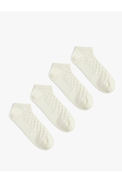 Koton Геометричен детайлен комплект от 4 чифта памучни чорапи