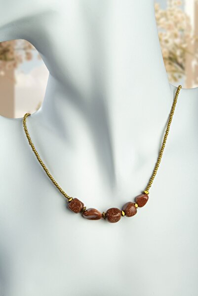 Uçar Doğaltaş Yıldız Taşı Doğal Taş Zincir Kapamalı Kolye