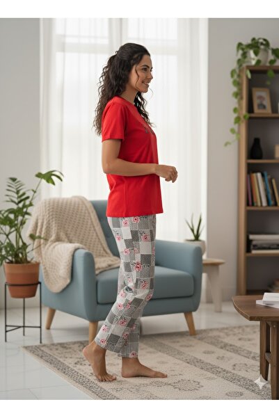 FAMES PİJAMA Women's Red Pajama Set