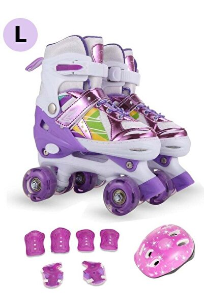 fulina Roller Skates for Kids Toddler, Fun Illuminating Roller Skates for Kids Beginners, L Size, Purple