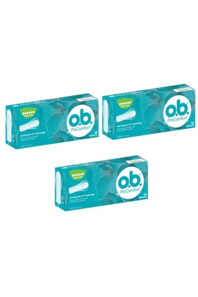 o.b. OB ProComfort Tampons, 16 pcs/box, 3 boxes
