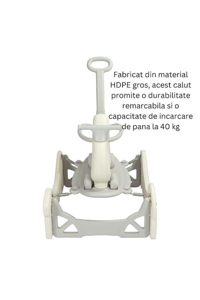 MACVI ® Multifunctional Toy, 1-5 yrs, rocker, stroller, balance board & scooter, durable, beige