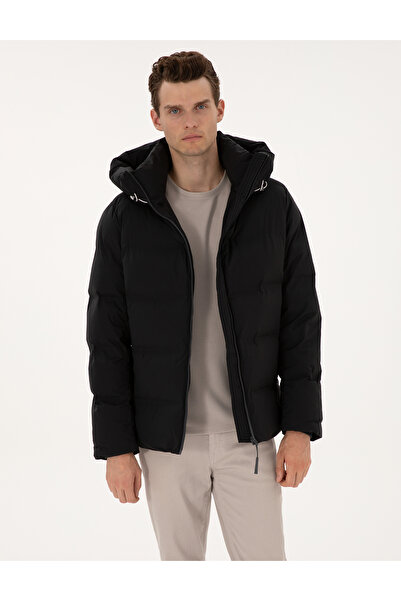 Pierre Cardin Black Hooded Inflatable Jacket 50310161-Vr046