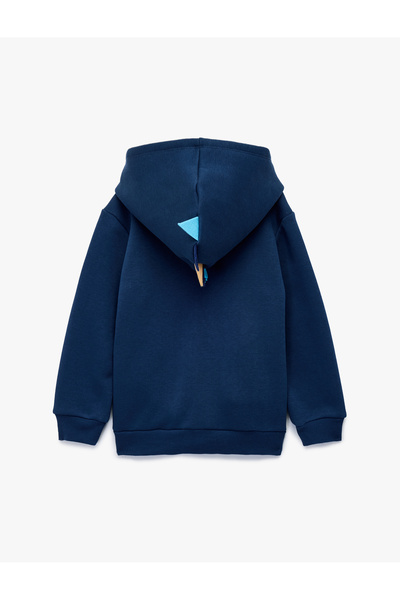 Koton Dinozor Baskılı Şardonlu Uzun Kollu Kapşonlu Fermuarlı Sweatshirt