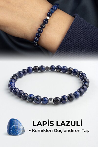 Uçar Doğaltaş Lapis Lazuli Doğal Taş Küre Kesim 6mm Bileklik